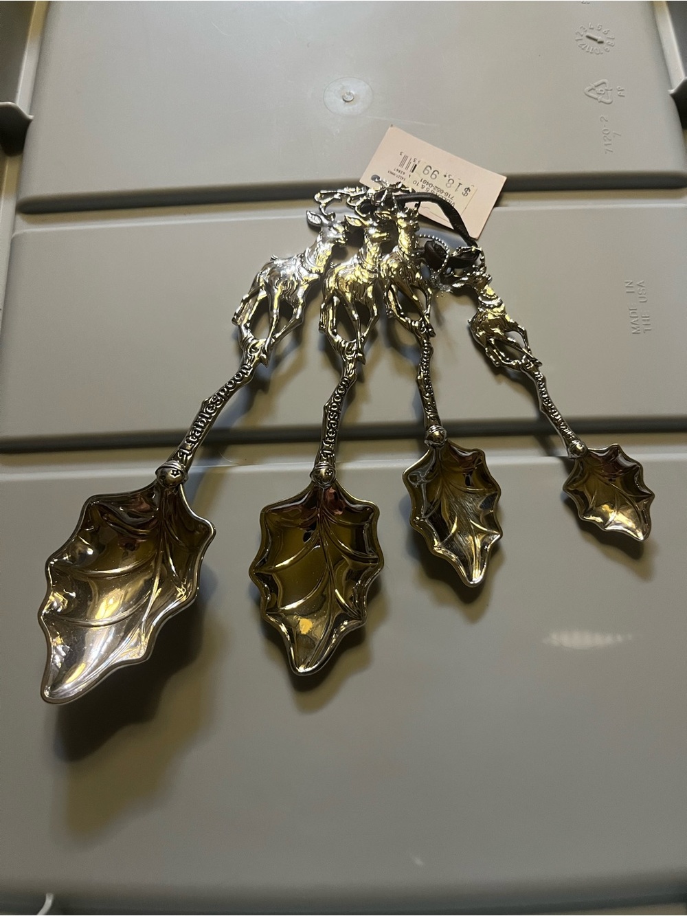Ganz Decorative Leaf-Shaped Serving Spoon Set in Silver